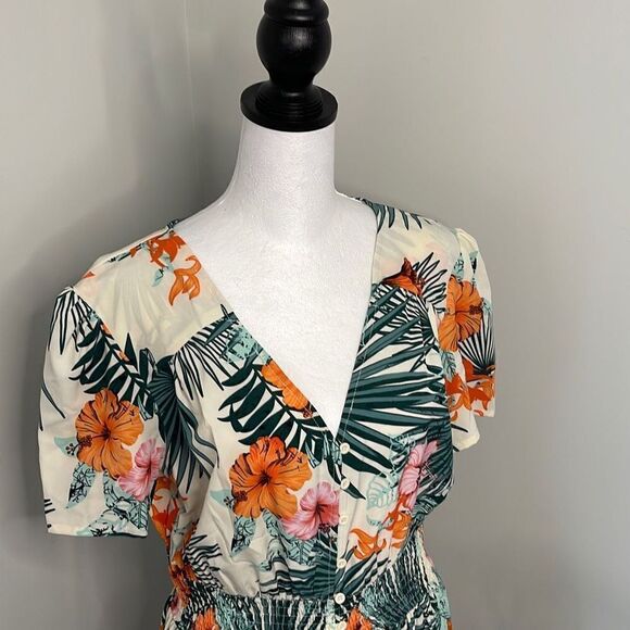 Milumia Women Button Up Floral Print Party Split Flowy Maxi Dress. Size Large. - Picture 3 of 14